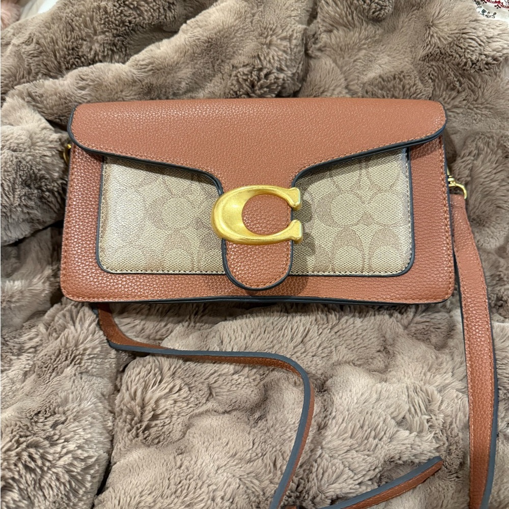 Coach Tabby Brown and Gold Crossbody Bag with Iconic Design